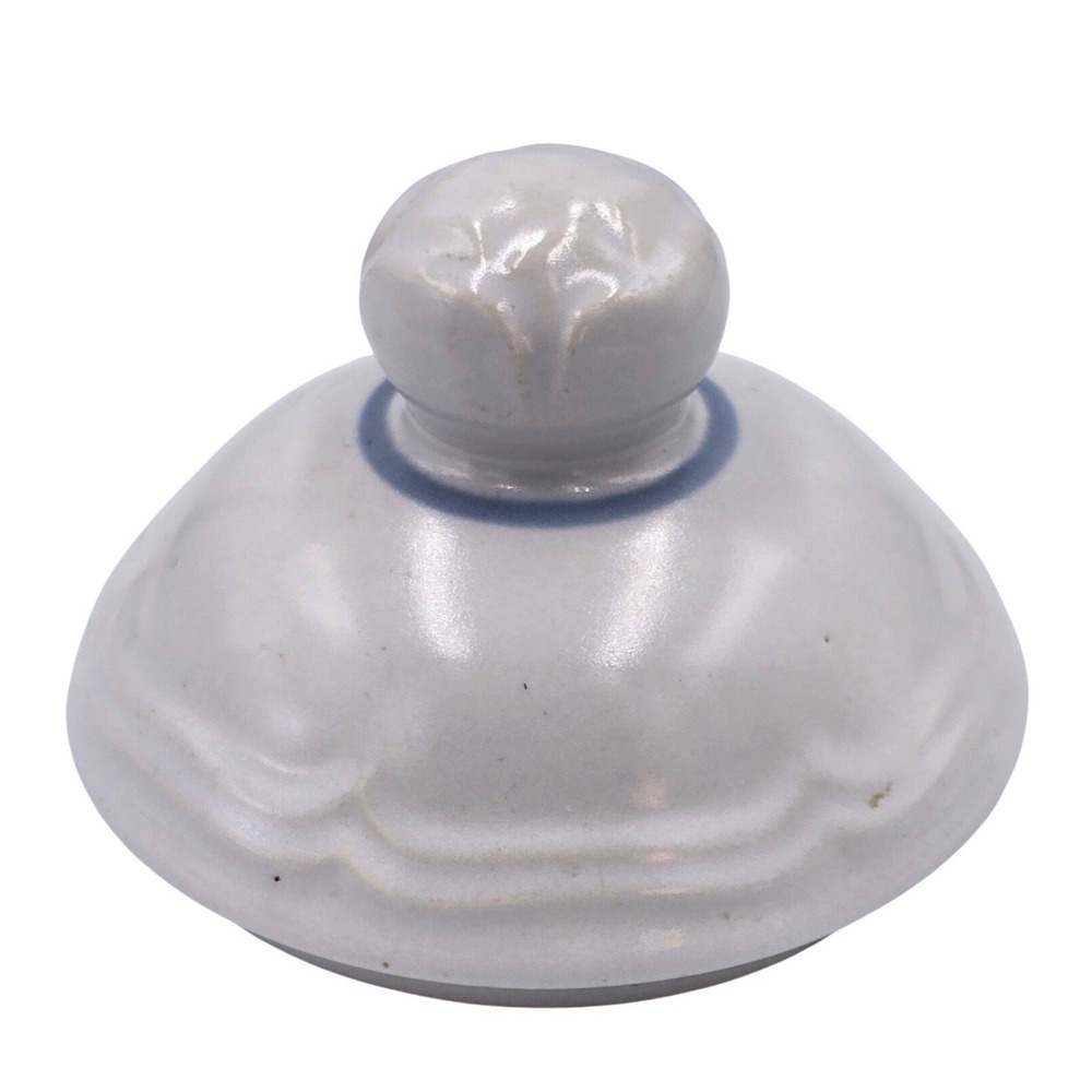 Pfaltzgraff Sugar Bowl Replacement LID‎ ONLY Stoneware Blue Ring Grey